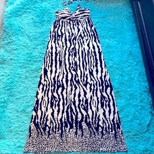 💜 Maxi Dress Beachy Summer Black and White Light